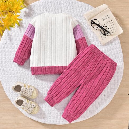Giraropa Toddler Baby Boy Clothes Patchwork Pullover 2Pcs Pants Set Long Sleeve Sweater Sweatsuit Cute Fall Winter Outfits in Saudi Arabia