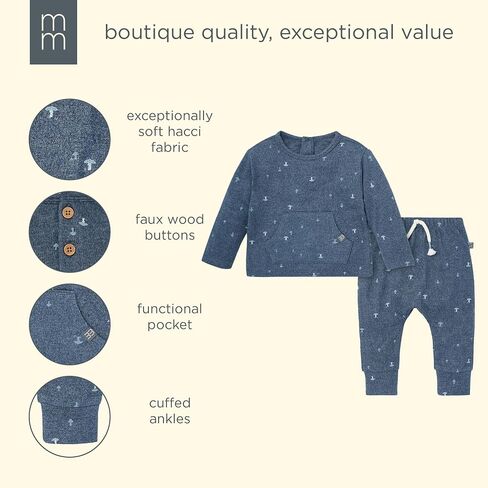 Modern Moments by Gerber baby-boys Hacci Pants Set With Kanga Pocket in Saudi Arabia