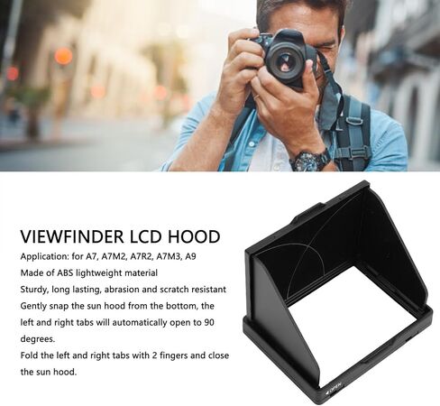 Camera LCD Sun Shade, 3 Inch Folding LCD Viewfinder Screen Protector Hood, Sun Hood for A7 A7M2 A7R2 A7M3 A9 Cameras Outdoor Photography Accessory in Saudi Arabia