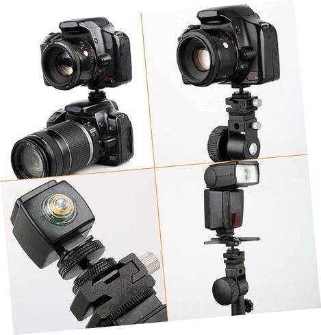 4 قطع من محول تثبيت الحذاء الساخن من Lurrose مع حامل حذاء فلاش مزدوج لكاميرا DSLR، برغي تثبيت خفيف الوزن لكاميرا LED لملحقات شاشة الميكروفون الخفيفة in Saudi Arabia