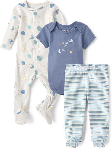 The Children's Place Unisex Baby And Newborn 100% Cotton Take Me Home 3-piece Long, Short Sleeve Bodysuit, and Pant in Saudi Arabia