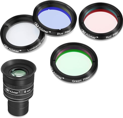 Alstar 1.25" 58 Degree 8mm Telescope Eyepiece - Bundle with - LRGB 1.25 Inch Filter Set in Saudi Arabia