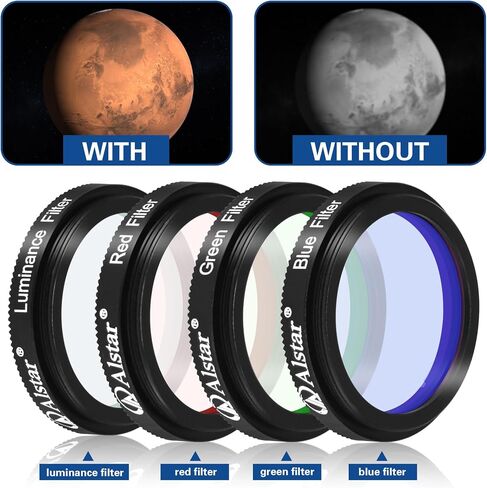 Alstar 1.25" 58 Degree 8mm Telescope Eyepiece - Bundle with - LRGB 1.25 Inch Filter Set in Saudi Arabia
