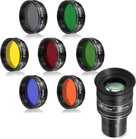 Alstar 1.25" 58 Degree 20mm Telescope Eyepiece - Bundle with - 1.25-Inch Seven Telescope Filters Set in Saudi Arabia