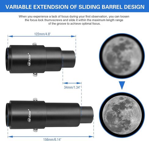 Alstar 1.25" 58 Degree 7mm Telescope Eyepiece - Bundle with - 1.25" Extendable Camera Adapter in Saudi Arabia
