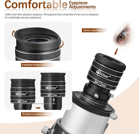 Alstar 1.25" 58 Degree 7.5mm Telescope Eyepiece - Bundle with - 1.25" Double Helical Focuser in Saudi Arabia