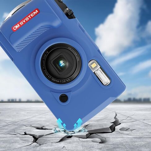 حافظة سيليكون لكاميرا Olympus Tough TG-7 الرقمية مع قطعتين واقي شاشة وحبل - أسود in Kuwait