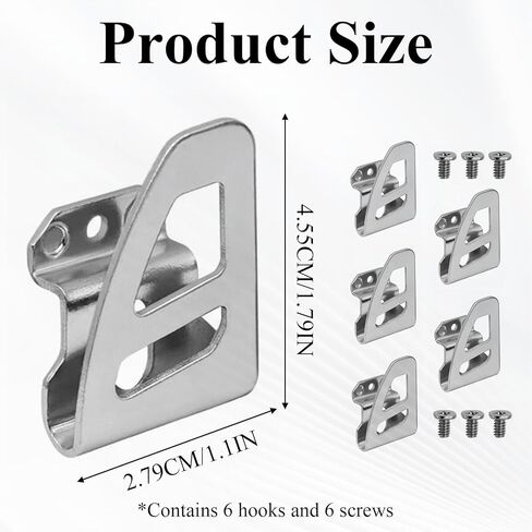 Belt Clip for Milwaukee, 6Pcs Belt Hook Stainless Steel Drill Tool Clips with Screws Replacement for 2604-20 2604-22CT 2797-22 2604-22 in Kuwait