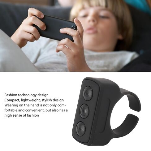 Sanpyl Remote Scrolling Ring for TikTok, Bluetooth Ring Controller Page Turner for Camera Shutter Remote Control for Smartphone Camera (Black) in Saudi Arabia