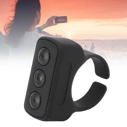 Sanpyl Remote Scrolling Ring for TikTok, Bluetooth Ring Controller Page Turner for Camera Shutter Remote Control for Smartphone Camera (Black) in Saudi Arabia
