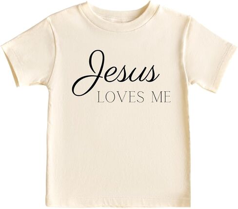 تي شيرت Jesus Loves Me لطيف ديني، تي شيرت للأطفال والأطفال الصغار - ملابس مضحكة للفتيات والأولاد لحفلة استقبال المولود الجديد in Saudi Arabia