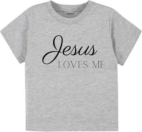 تي شيرت Jesus Loves Me لطيف ديني، تي شيرت للأطفال والأطفال الصغار - ملابس مضحكة للفتيات والأولاد لحفلة استقبال المولود الجديد in Saudi Arabia