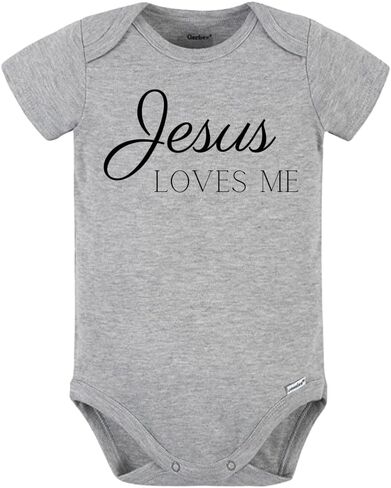 تي شيرت Jesus Loves Me لطيف ديني، تي شيرت للأطفال والأطفال الصغار - ملابس مضحكة للفتيات والأولاد لحفلة استقبال المولود الجديد in Saudi Arabia