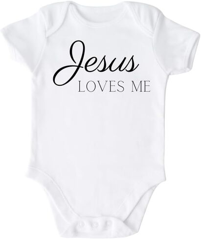 تي شيرت Jesus Loves Me لطيف ديني، تي شيرت للأطفال والأطفال الصغار - ملابس مضحكة للفتيات والأولاد لحفلة استقبال المولود الجديد in Saudi Arabia