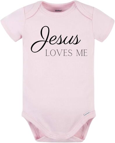 تي شيرت Jesus Loves Me لطيف ديني، تي شيرت للأطفال والأطفال الصغار - ملابس مضحكة للفتيات والأولاد لحفلة استقبال المولود الجديد in Saudi Arabia