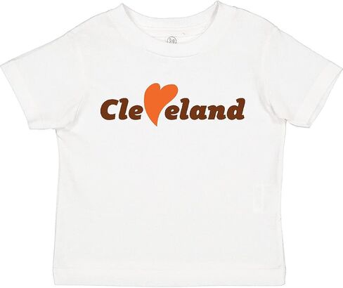 inktastic Cleveland Heart Solid Orange Toddler T-Shirt in Saudi Arabia