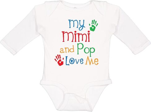 inktastic Mimi and Pop Love Me Grandchild Long Sleeve Creeper in Saudi Arabia