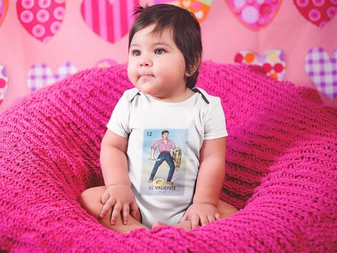 Pop Threads El Valiente The Brave One Card Mexican Bingo Infant Baby Boy Girl Bodysuit in Saudi Arabia