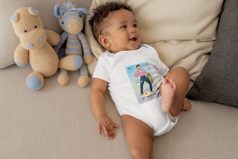Pop Threads El Valiente The Brave One Card Mexican Bingo Infant Baby Boy Girl Bodysuit in Saudi Arabia