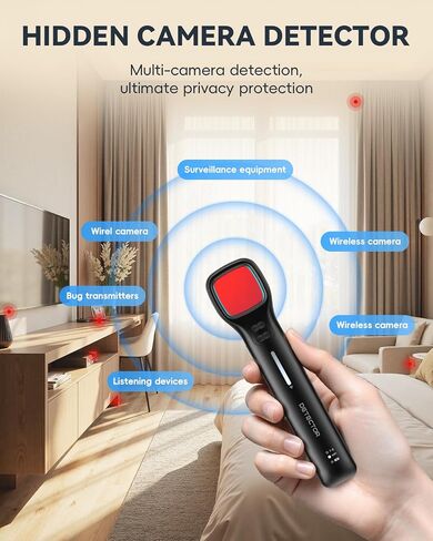 Hidden Camera Detectors with Viewfinder Bug Detector & Spy Camera Finder, Perfect for Hotels, Car, Travel & Office with Rechargeable Battery for 7 Levels Sensitivity 4 Modes in Saudi Arabia