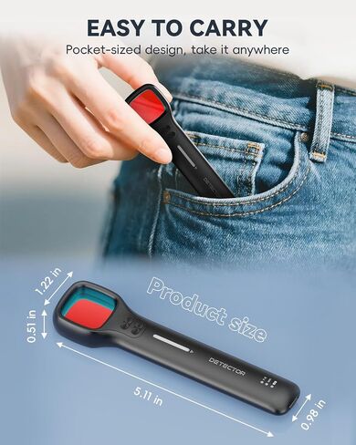 Hidden Camera Detectors with Viewfinder Bug Detector & Spy Camera Finder, Perfect for Hotels, Car, Travel & Office with Rechargeable Battery for 7 Levels Sensitivity 4 Modes in Saudi Arabia
