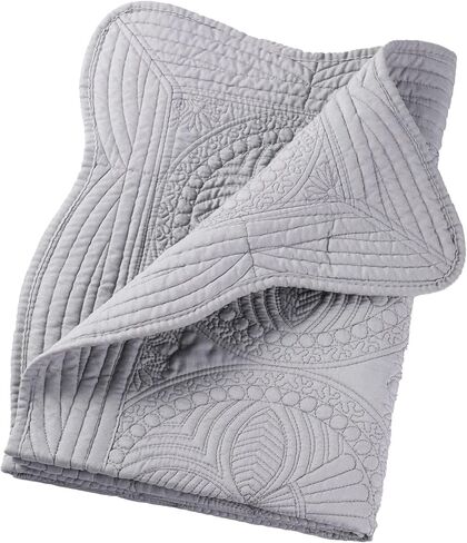 PEACELOVER Embossed Neutral Baby Quilt Durable, Lightweight Baby Blankets Four Seasons for Personlized Monogram Cotton Quilted Blanket Toddler Quilt for Boys and Girls 46x36 Inches (White) in Saudi Arabia