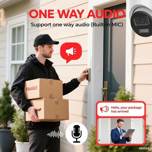 8 Channel IP Camera System, EKI-K82T46C 4K Value Express PoE NVR Kit with 6 x 4MP Color Night Version Turret Dome Cameras 2.8mm with 2TB HDD, H.265+, Cable not Included in Saudi Arabia