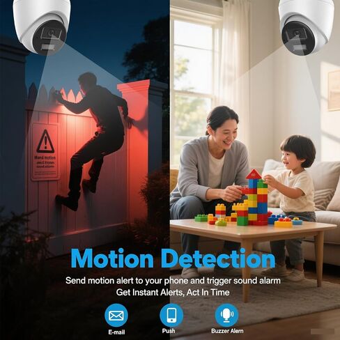 8 Channel IP Camera System, EKI-K82T46C 4K Value Express PoE NVR Kit with 6 x 4MP Color Night Version Turret Dome Cameras 2.8mm with 2TB HDD, H.265+, Cable not Included in Saudi Arabia