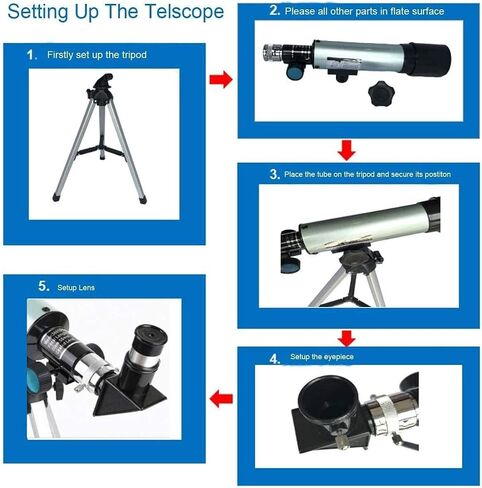 Monoculars Telescope, Astronomical Telescope for Educational Science Refractor with Super Lightweight Tripod for Astronomy Beginners， Night Stars Watch，Focal Len in Saudi Arabia