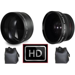 2PC Lens KIT HI DEF Wide Angle & TELEPHOTO Lens for Canon VIXIA HF S10 S11 S100 in Kuwait