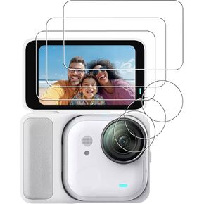 من أجل واقي عدسة الكاميرا Insta360 Go Ultra Action وواقي شاشة من الزجاج المقوى، WUNIAK HD شفاف ومقاوم للخدش وسهل التركيب، طبقة عدسة TPU + واقي شاشة من الزجاج المقوى 9H (3 مجموعات) in Kuwait