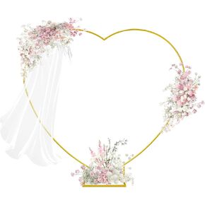 6.2FT Heart Arch Stand for Proposal Wedding Backdrop Stand Wedding Balloon Arch Stand Metal Heart Shaped Arch for Ceremony Valentine's Day Birthday Party Baby Shower Decorations (Golden) in Saudi Arabia