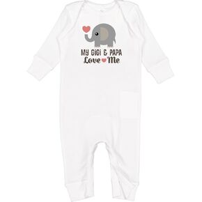inktastic My Gigi and Papa Love Me Baby Romper Coveralls in Saudi Arabia