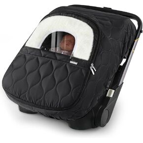Winter Baby Car Seat Cover, Waterproof, Windproof Warm Fleece Breathable with Full Zipper for Newborn Car Seat, Green in Saudi Arabia