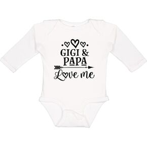 inktastic Gigi and Papa Love Me Long Sleeve Creeper in Saudi Arabia