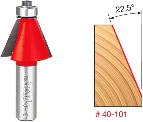 Freud 1-1/4" Chamfer Router Bit with Tico Hi-Density Carbide for Maximum Performance - Ideal for Edge Treatment & Joinery, 1-1/4" Diameter, 1/2" Shank, 22-1/2° Angle, 2 Cutters - 40-101 in Saudi Arabia