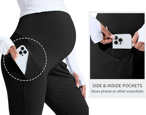 Mama Land Women's Maternity Jogger Over The Belly Stretchy Pregnancy Pants with Pockets Buttery Soft Lounge Activewear in Saudi Arabia