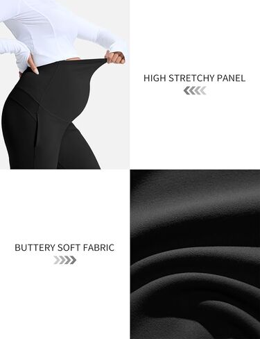 Mama Land Women's Maternity Jogger Over The Belly Stretchy Pregnancy Pants with Pockets Buttery Soft Lounge Activewear in Saudi Arabia