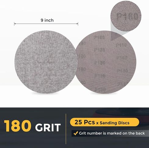 HARFINGTON 9 Inch Mesh Sanding Disc, 25pcs 40 Grit Dust Free Drywall Sandpaper Hook and Loop Sander Pads for Drywall Putty Floor in Saudi Arabia