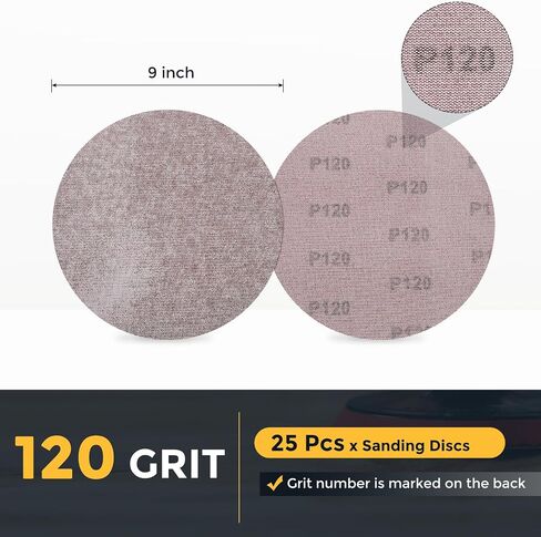 HARFINGTON 9 Inch Mesh Sanding Disc, 25pcs 40 Grit Dust Free Drywall Sandpaper Hook and Loop Sander Pads for Drywall Putty Floor in Saudi Arabia