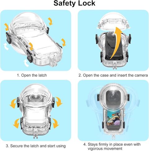 60m Waterproof Housing Dive Case for 360 Sports Camera Invisible Protective Case Scratch Resistant Lens in Saudi Arabia