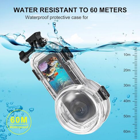 60m Waterproof Housing Dive Case for 360 Sports Camera Invisible Protective Case Scratch Resistant Lens in Saudi Arabia