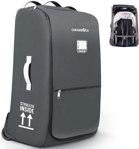 Stroller Bag for Airplane,Travel Bag - Compatible with UPPAbaby Vista/V1 V2 V3, Cruz/V1 V2 V3 |Rolling Wheel Bag with Storage Pocket, Waterproof, Rolling Wheels, Multiple Handles | Grey in Saudi Arabia