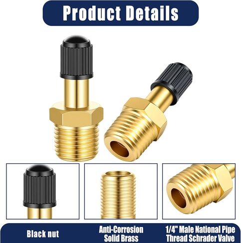 1/4" Inflation Schrader Valve, 2 Pcs Schrader Valve Adapter with Push to Connect for 1/4" OD Air Line Tubing and Air Spring Suspension for Semi Truck Trailer Tractor in Saudi Arabia