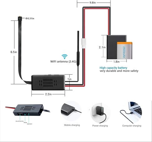 Indoor Surveillance Camera，WiFi Camera, HD 4K Camera DIY Module for Home、Office Security - Black in Saudi Arabia