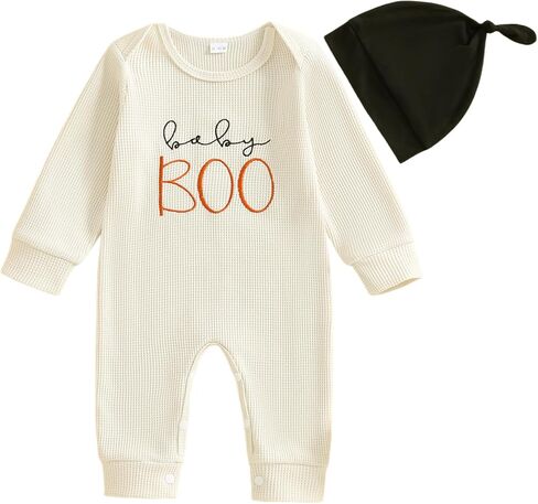 Newborn Baby Girl Halloween Outfit Pumpkin Dog Ruffle Romper Long Sleeve Jumpsuit Striped Clothes Fall in Kuwait