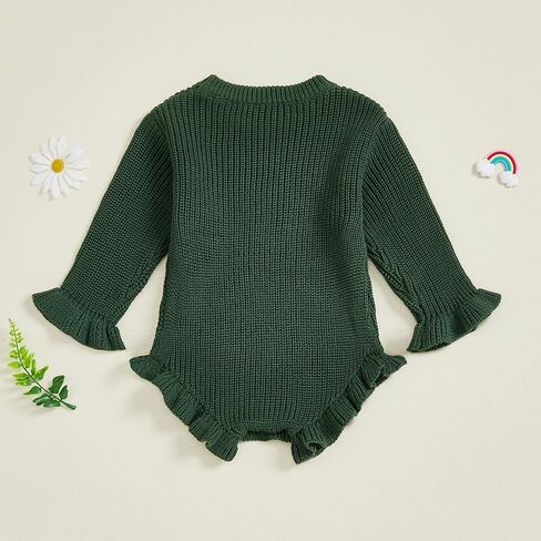 Newborn Baby Girl Boy Sweater Romper Long Sleeve Round Neck Solid Color Knit Bodysuit Clothes in Saudi Arabia