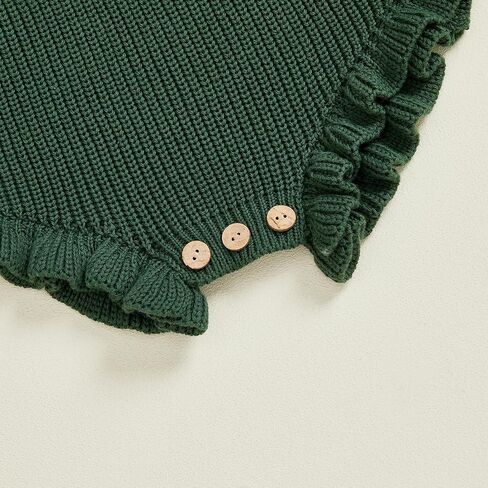 Newborn Baby Girl Boy Sweater Romper Long Sleeve Round Neck Solid Color Knit Bodysuit Clothes in Saudi Arabia