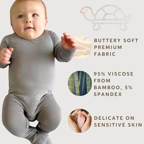 Stretchy Viscose from Bamboo Baby Pajamas, Crescent Zipper Onesie, Fold-Over Mittens & Cuffs, Infant PJs in Saudi Arabia