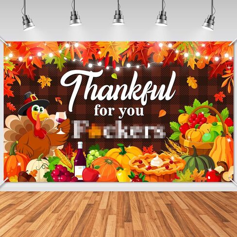 Avezano Happy Friendsgiving Decorations Friendsgiving Banner 6 x 3.6 ft Thankful for You Friends Giving Party Decor Backdrop for Home Office Outdoor in Saudi Arabia